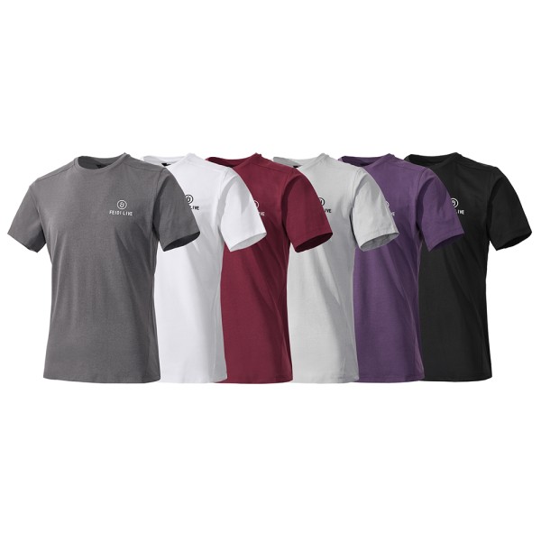 6 men's V-neck quick drying T-shirts, sports short sleeved fitness tops, performance gym T-shirts